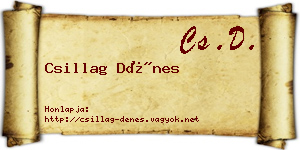 Csillag Dénes névjegykártya